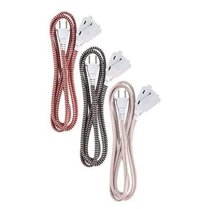 3-Pack: 6" Ativa Braided AC Extension Cord DailySale