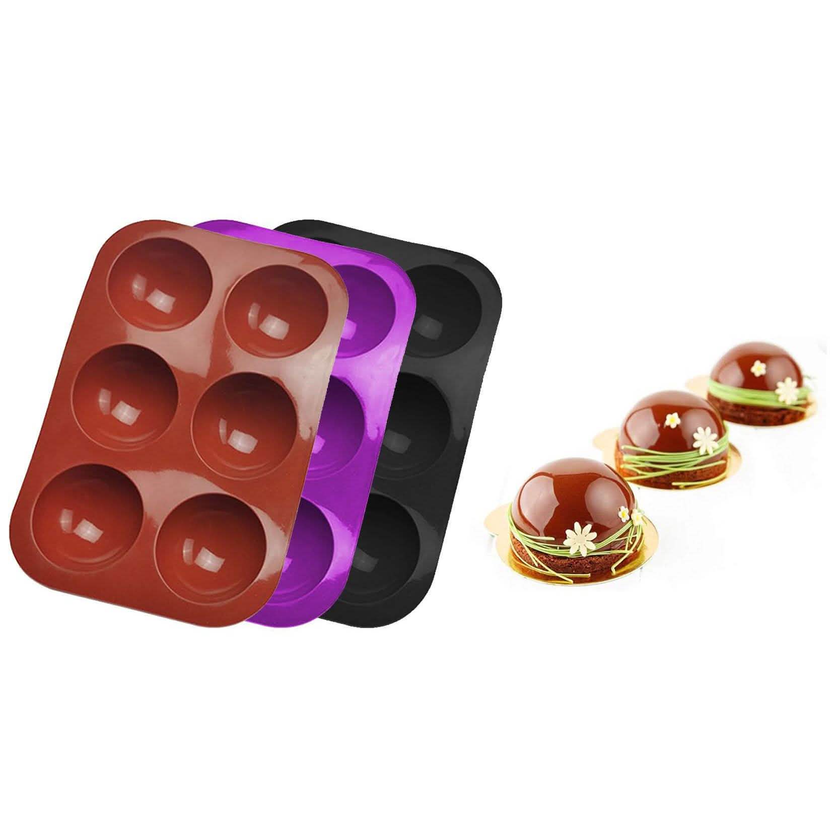 3-Pack: 6 Holes Semi Sphere Silicone Mold DailySale
