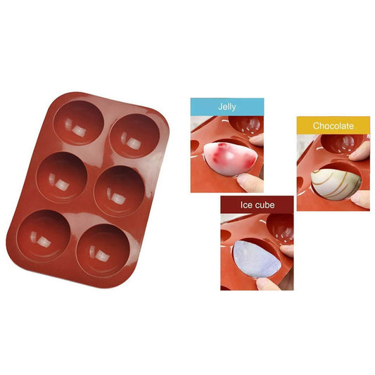 3-Pack: 6 Holes Semi Sphere Silicone Mold DailySale
