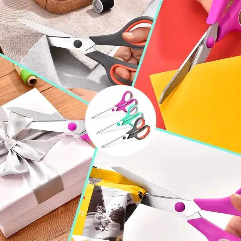 3-Pack: 8-Inch Multi-Purpose Scissors Set, Sharp Stainless Steel with Comfort Grip Handle DailySale