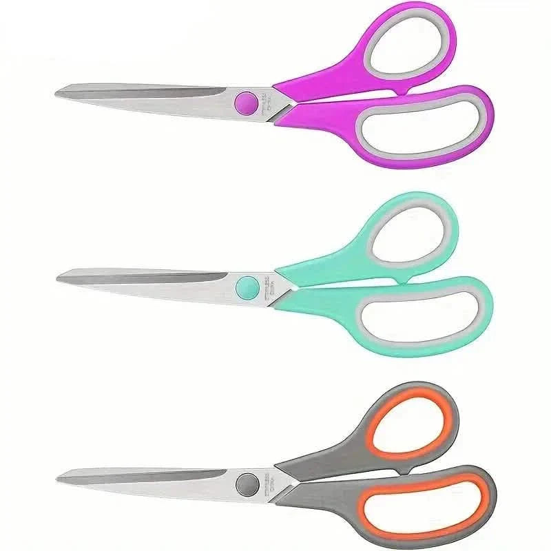 3-Pack: 8-Inch Multi-Purpose Scissors Set, Sharp Stainless Steel with Comfort Grip Handle DailySale