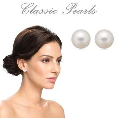 3-Pack: 8 MM Faux Pearl Stud Earrings DailySale