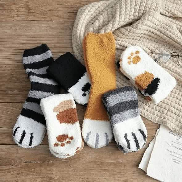 3-Pack: Autumn and Winter Cat Claws Socks DailySale