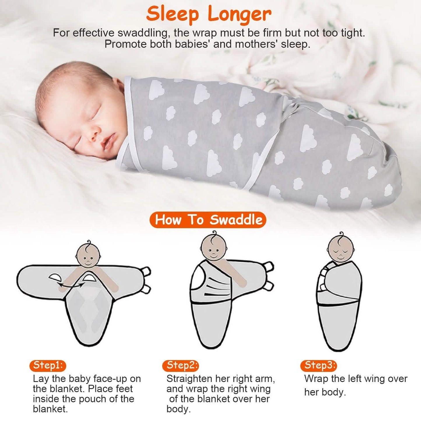 3-Pack: Baby New Born Swaddle Wrap DailySale