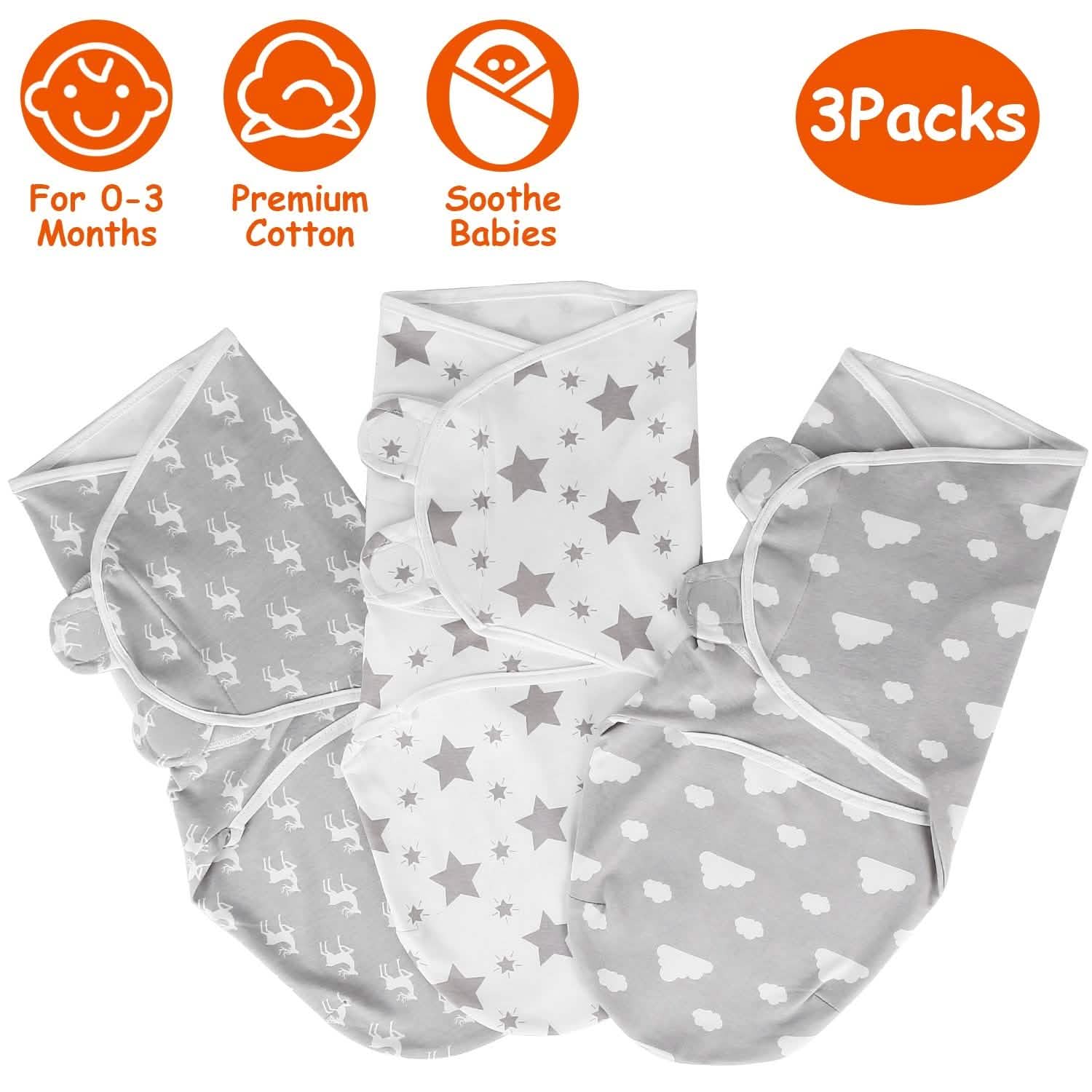 3-Pack: Baby New Born Swaddle Wrap DailySale