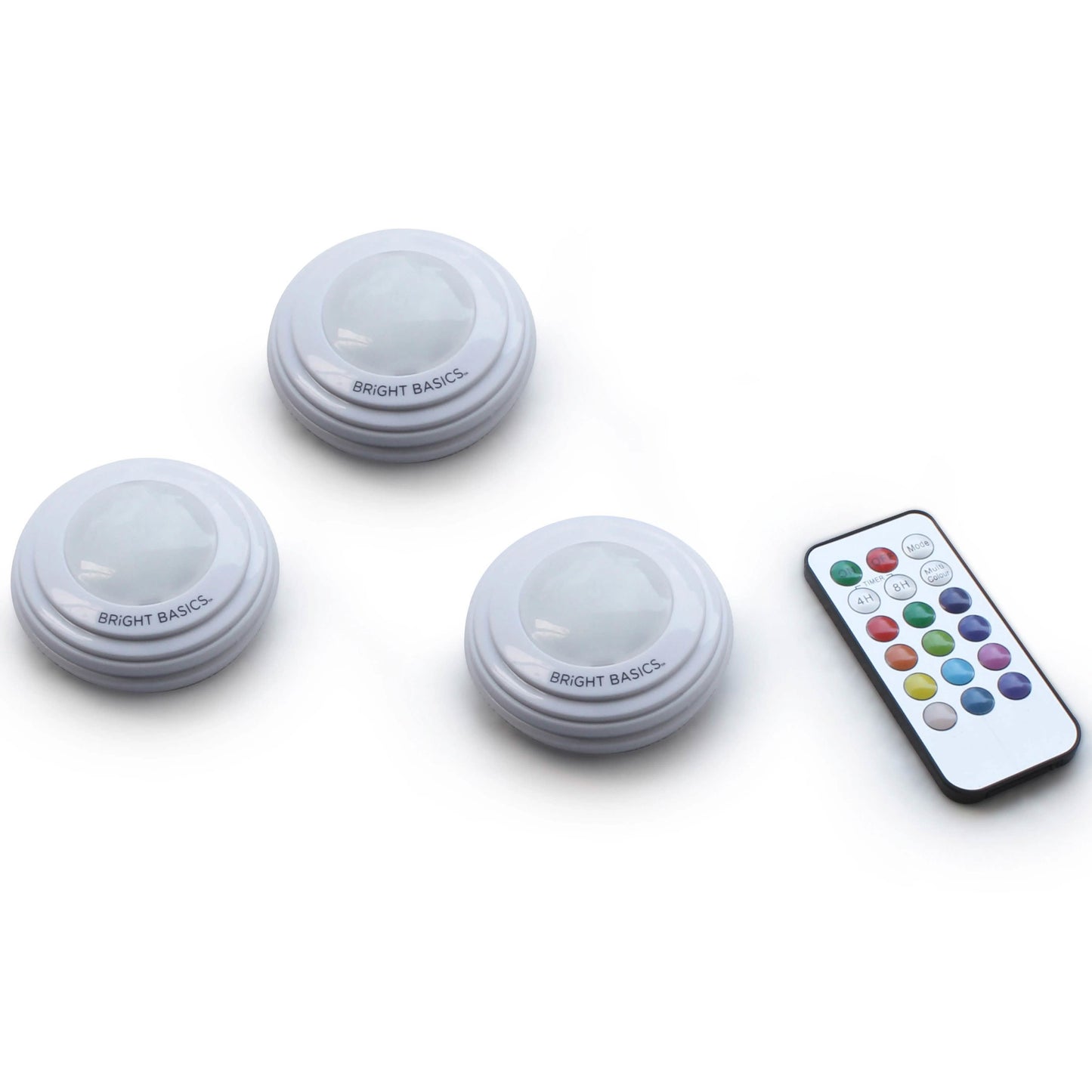 3-Pack: Bright Basics Color Changing Wireless LED Puck Lights w/ Remote Control DailySale