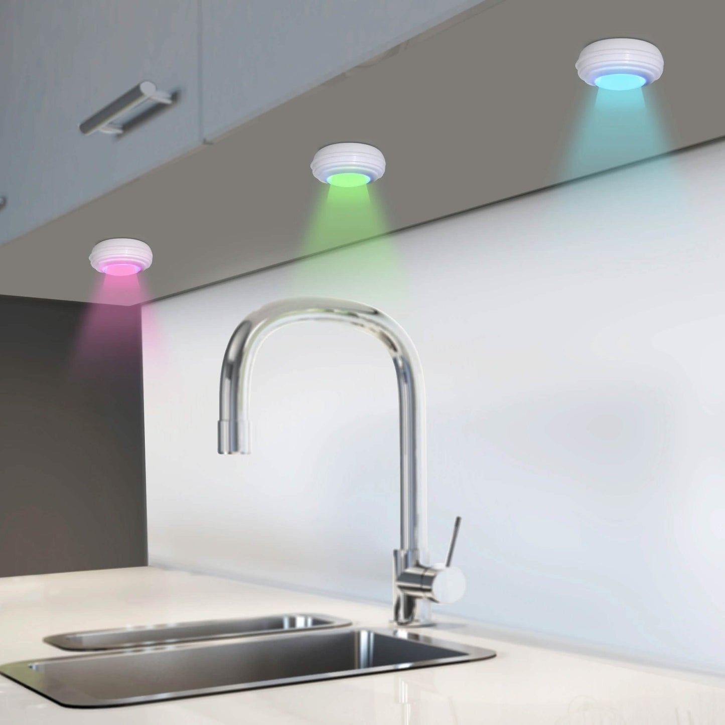3-Pack: Bright Basics Color Changing Wireless LED Puck Lights w/ Remote Control DailySale