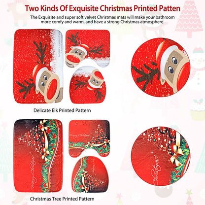 3-Pack: Christmas Bathroom Rugs Set DailySale