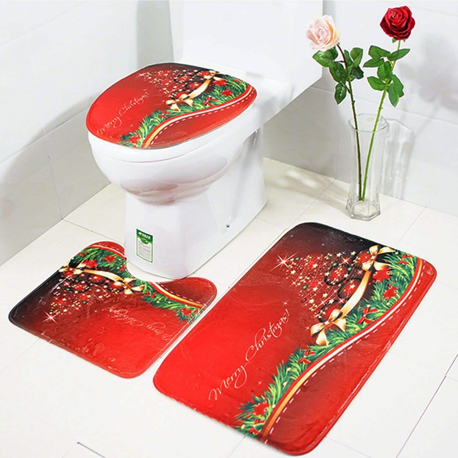 3-Pack: Christmas Bathroom Rugs Set DailySale