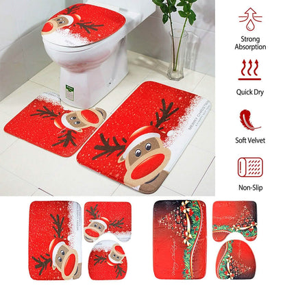 3-Pack: Christmas Bathroom Rugs Set DailySale
