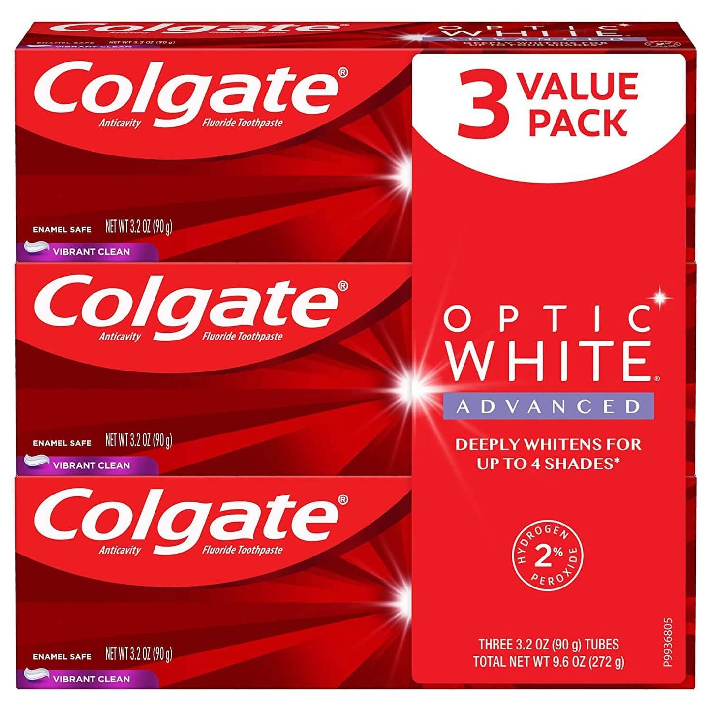 3-Pack: Colgate Optic White Advanced Teeth Whitening Toothpaste DailySale