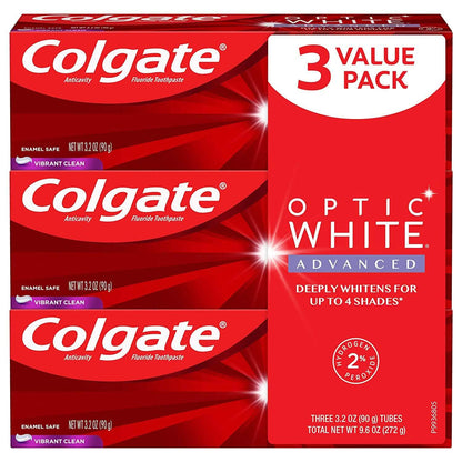 3-Pack: Colgate Optic White Advanced Teeth Whitening Toothpaste DailySale