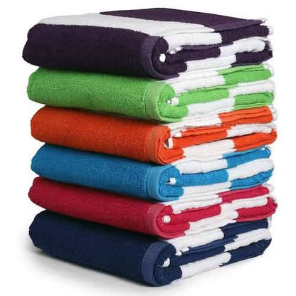 3-Pack: Cotton Bath Towel, Cabana Stripe Beach Towel DailySale