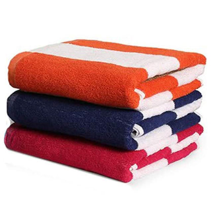 3-Pack: Cotton Bath Towel, Cabana Stripe Beach Towel DailySale