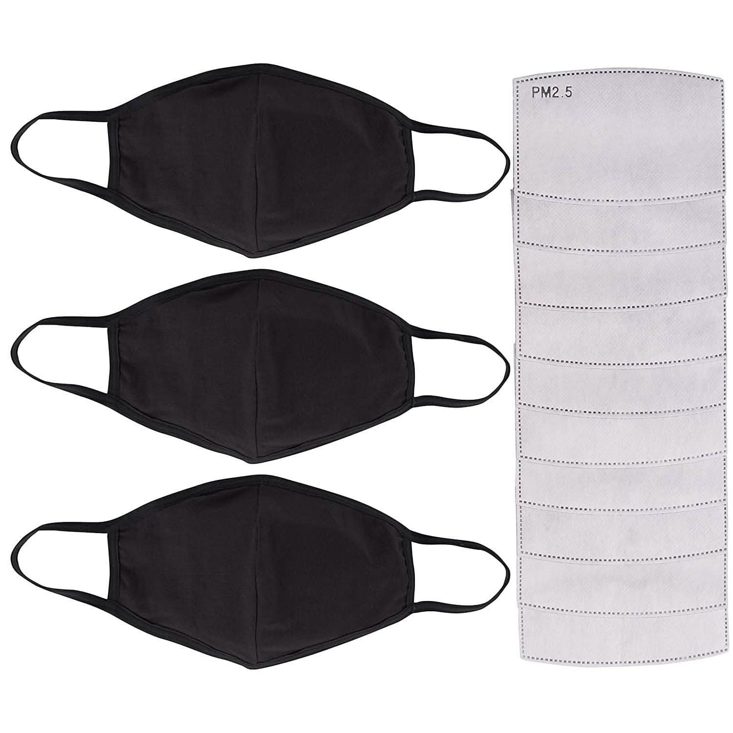 3-Pack: Cotton Reusable Face Masks with 10 Filters DailySale