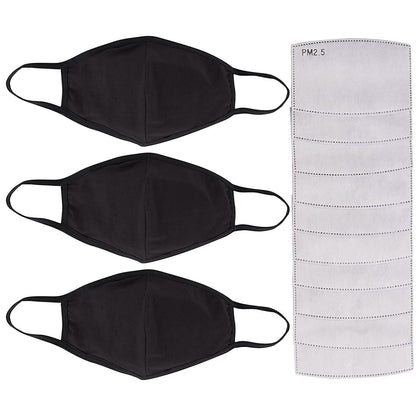 3-Pack: Cotton Reusable Face Masks with 10 Filters DailySale