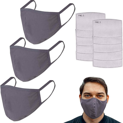 3-Pack: Cotton Reusable Face Masks with 10 Filters DailySale