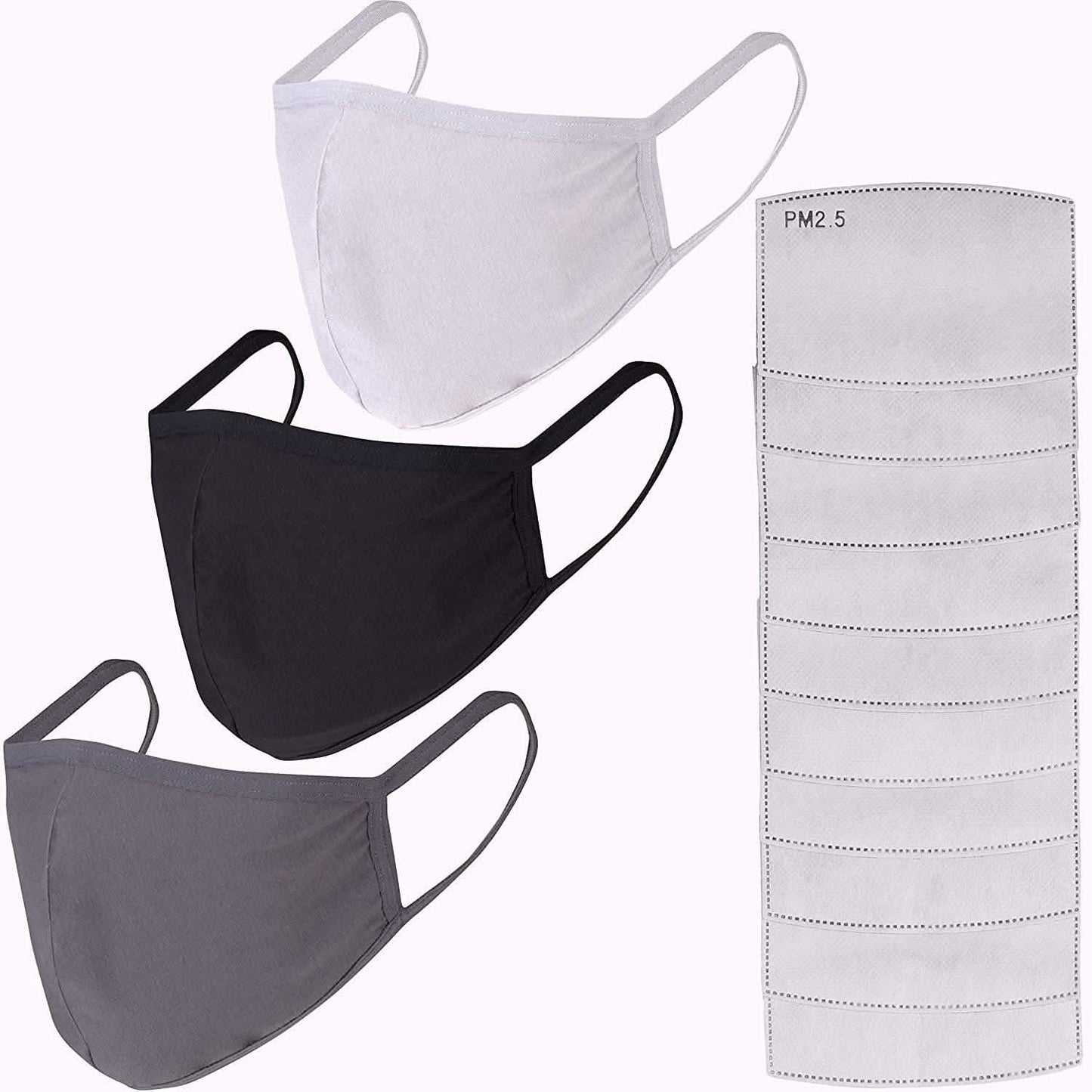 3-Pack: Cotton Reusable Face Masks with 10 Filters DailySale