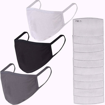 3-Pack: Cotton Reusable Face Masks with 10 Filters DailySale