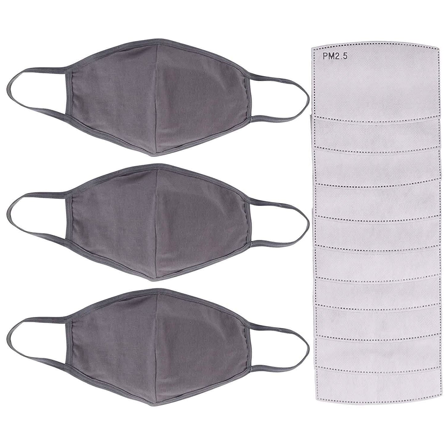 3-Pack: Cotton Reusable Face Masks with 10 Filters DailySale