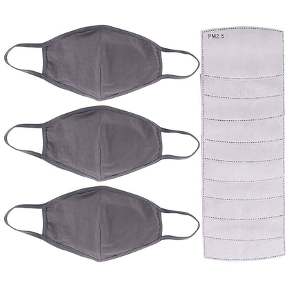 3-Pack: Cotton Reusable Face Masks with 10 Filters DailySale