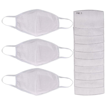 3-Pack: Cotton Reusable Face Masks with 10 Filters DailySale