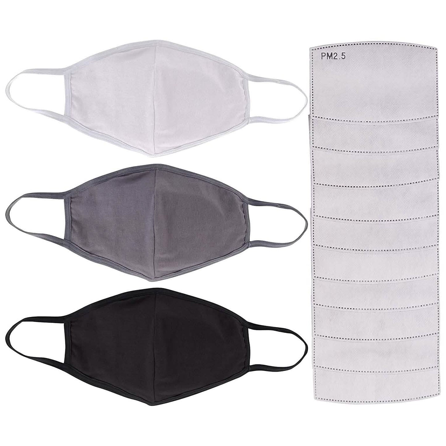 3-Pack: Cotton Reusable Face Masks with 10 Filters DailySale