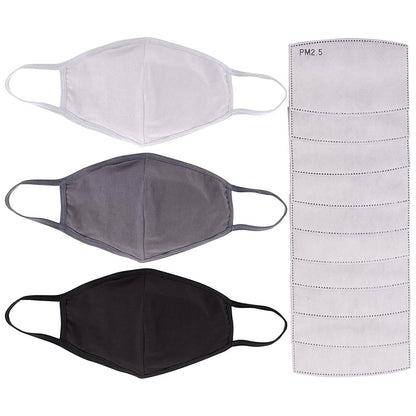 3-Pack: Cotton Reusable Face Masks with 10 Filters DailySale