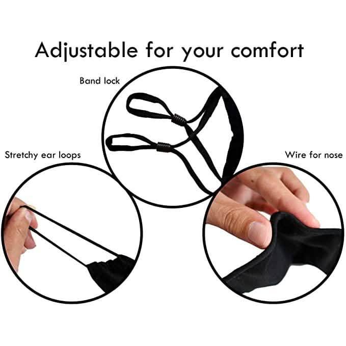 3-Pack: Cotton Reusable Washable Adjustable Face Masks with Filter Pocket DailySale