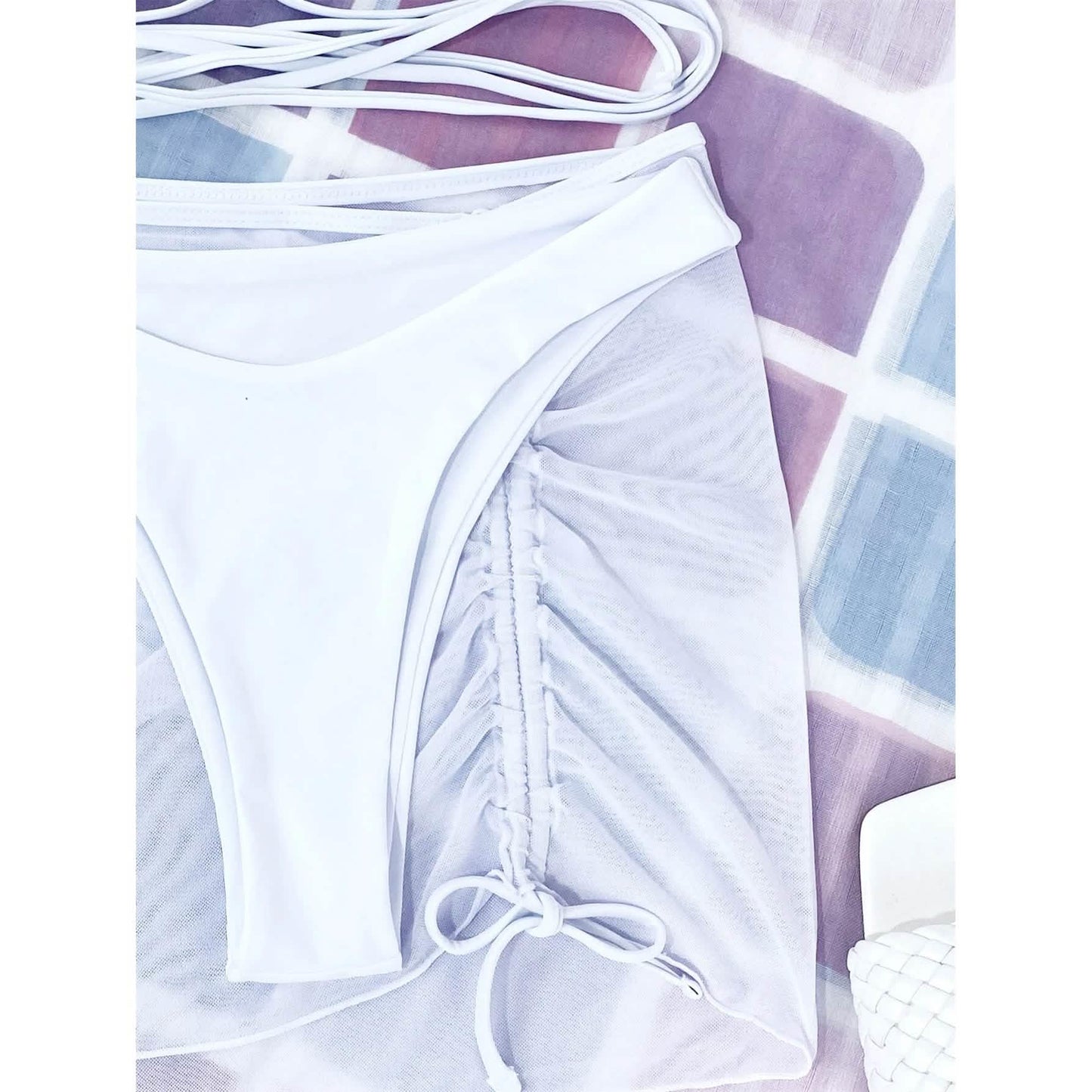 3-Pack: Criss Cross Halter Bikini Swimsuit & Beach Skirt DailySale