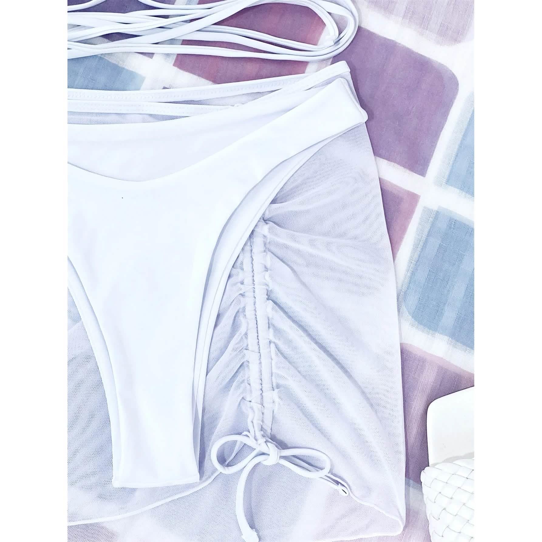 3-Pack: Criss Cross Halter Bikini Swimsuit & Beach Skirt DailySale