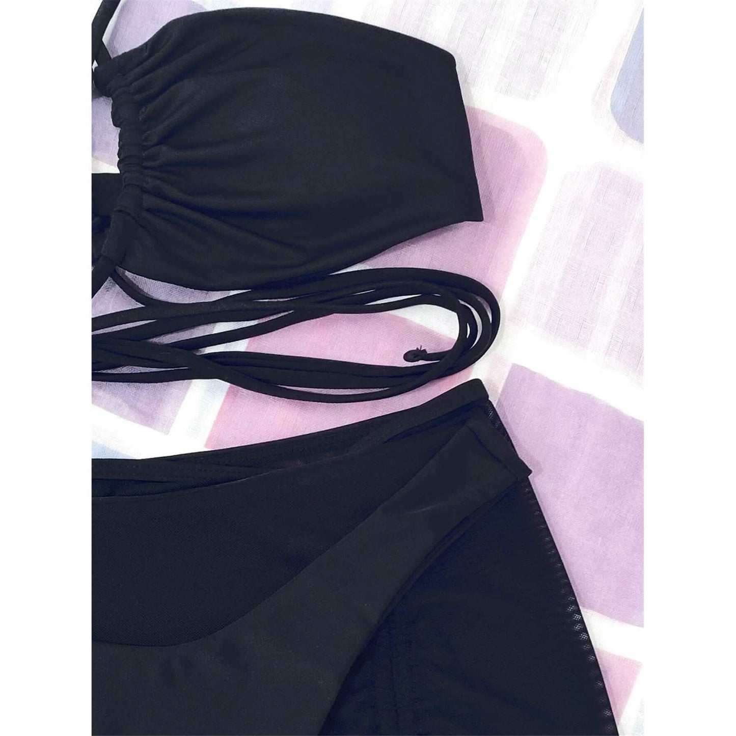 3-Pack: Criss Cross Halter Bikini Swimsuit & Beach Skirt DailySale
