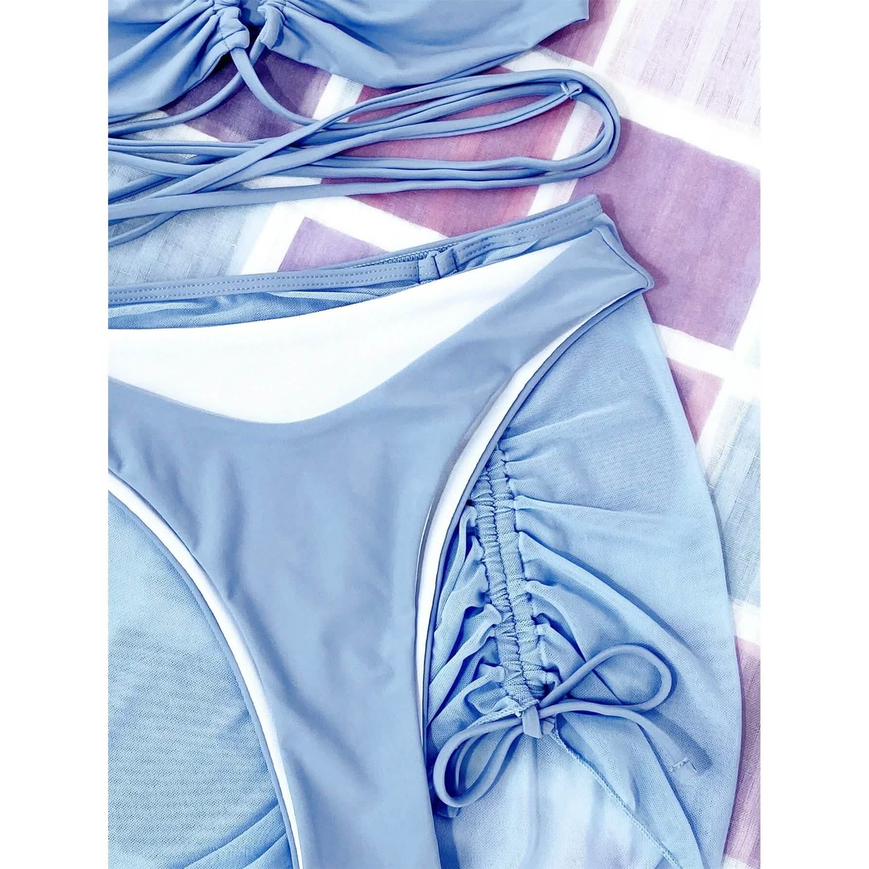 3-Pack: Criss Cross Halter Bikini Swimsuit & Beach Skirt DailySale