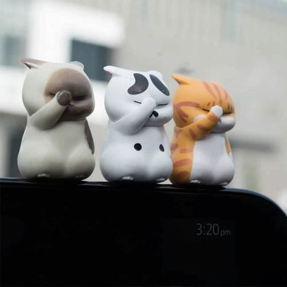 3-Pack: Cute Cat Figurines Miniature Cartoon Animal Decor DailySale
