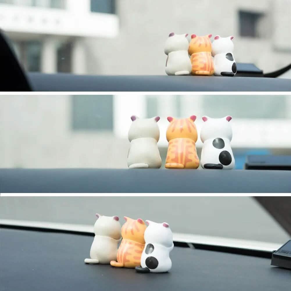 3-Pack: Cute Cat Figurines Miniature Cartoon Animal Decor DailySale
