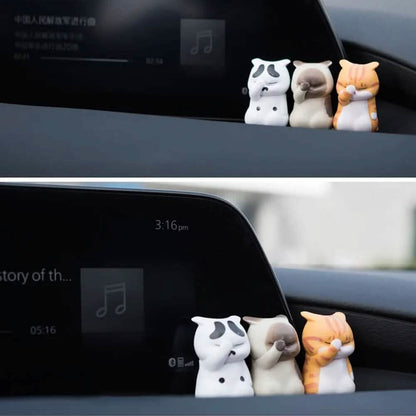 3-Pack: Cute Cat Figurines Miniature Cartoon Animal Decor DailySale