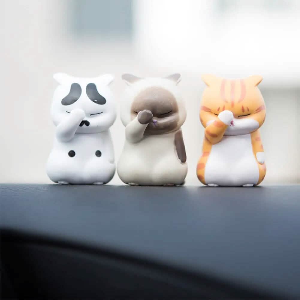3-Pack: Cute Cat Figurines Miniature Cartoon Animal Decor DailySale