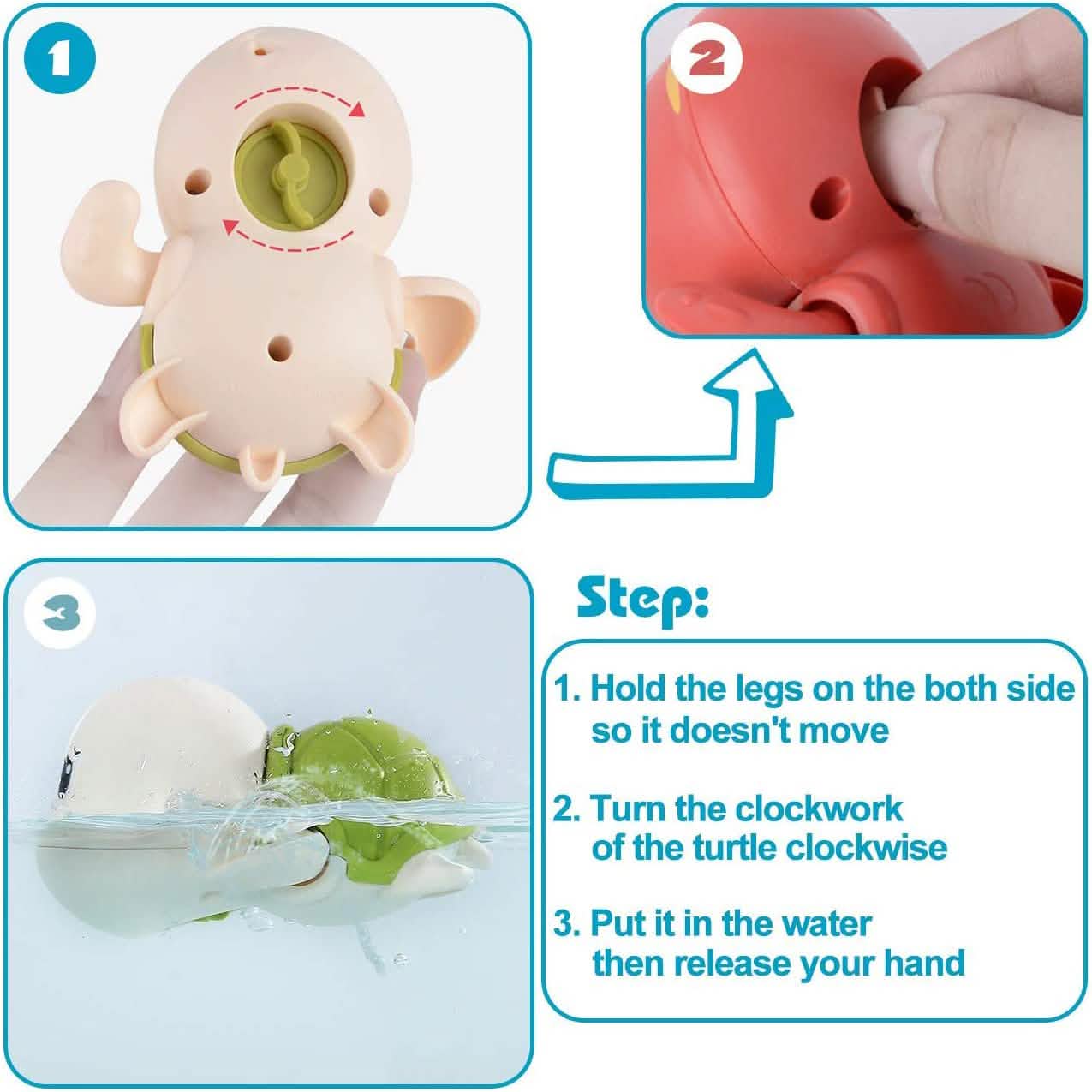 3-Pack: Cute Swimming Turtle Bath Toys DailySale