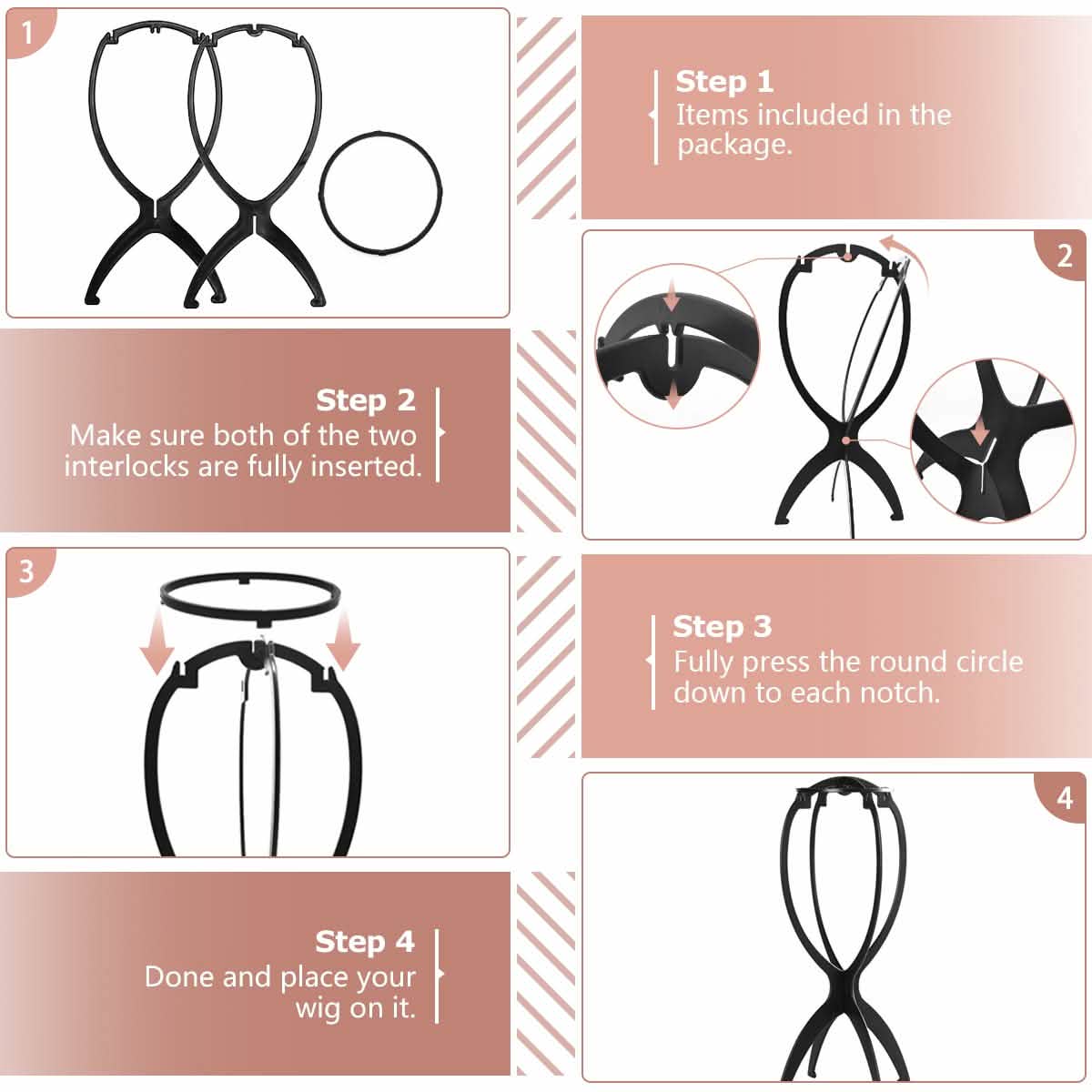3-Pack: Dreamlover Wig Head Stands for Wigs DailySale