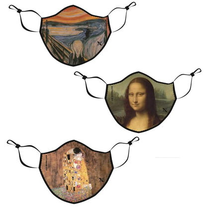 3-Pack: Famous Art Paintings Reusable and Washable 2-Layer Non-Medical Face Mask DailySale
