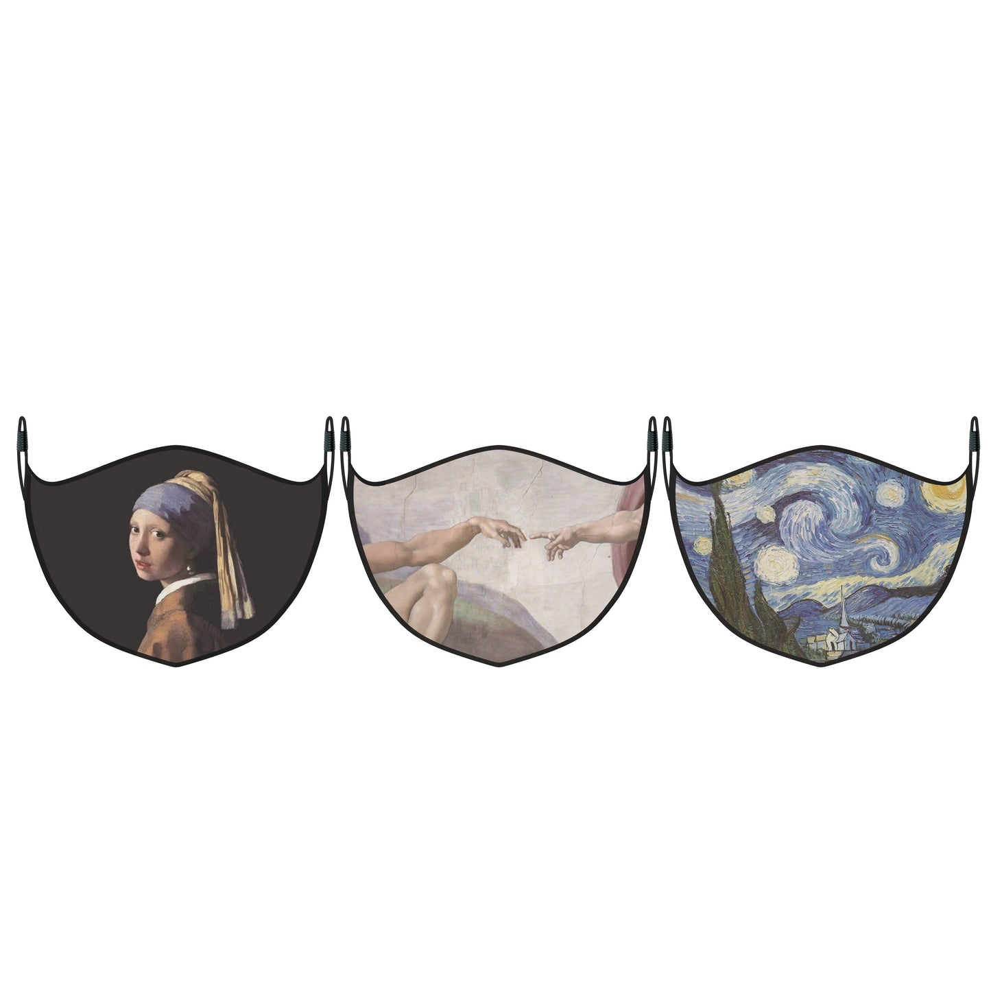 3-Pack: Famous Art Paintings Reusable and Washable 2-Layer Non-Medical Face Mask DailySale