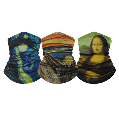 3-Pack: Famous Painting Neck Gaiter Bandana Multifunctional Scarves DailySale