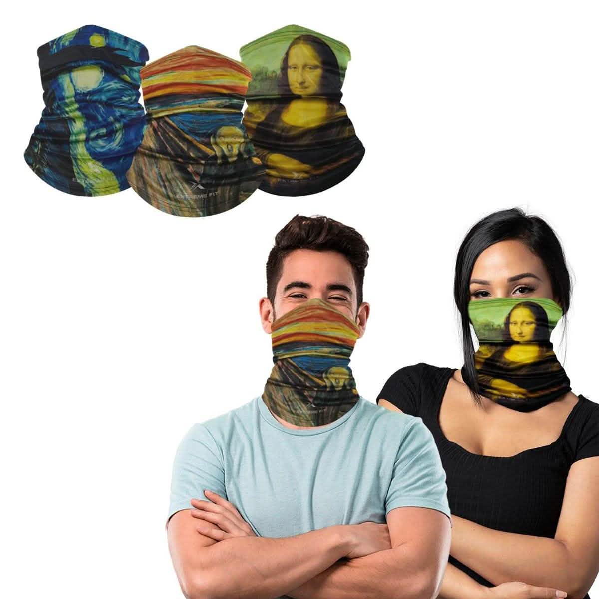 3-Pack: Famous Painting Neck Gaiter Bandana Multifunctional Scarves DailySale