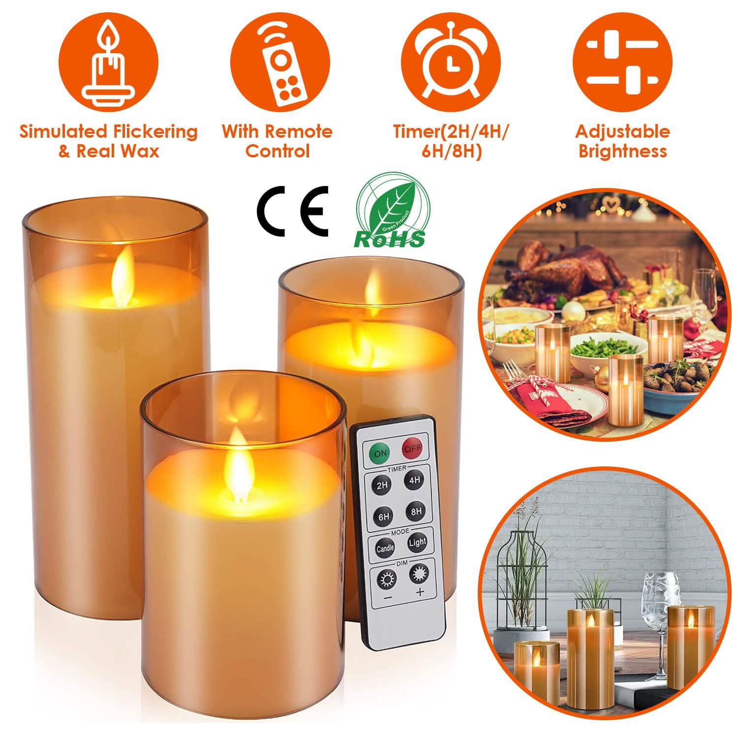 3-Pack: Flameless Battery Operated Candles DailySale