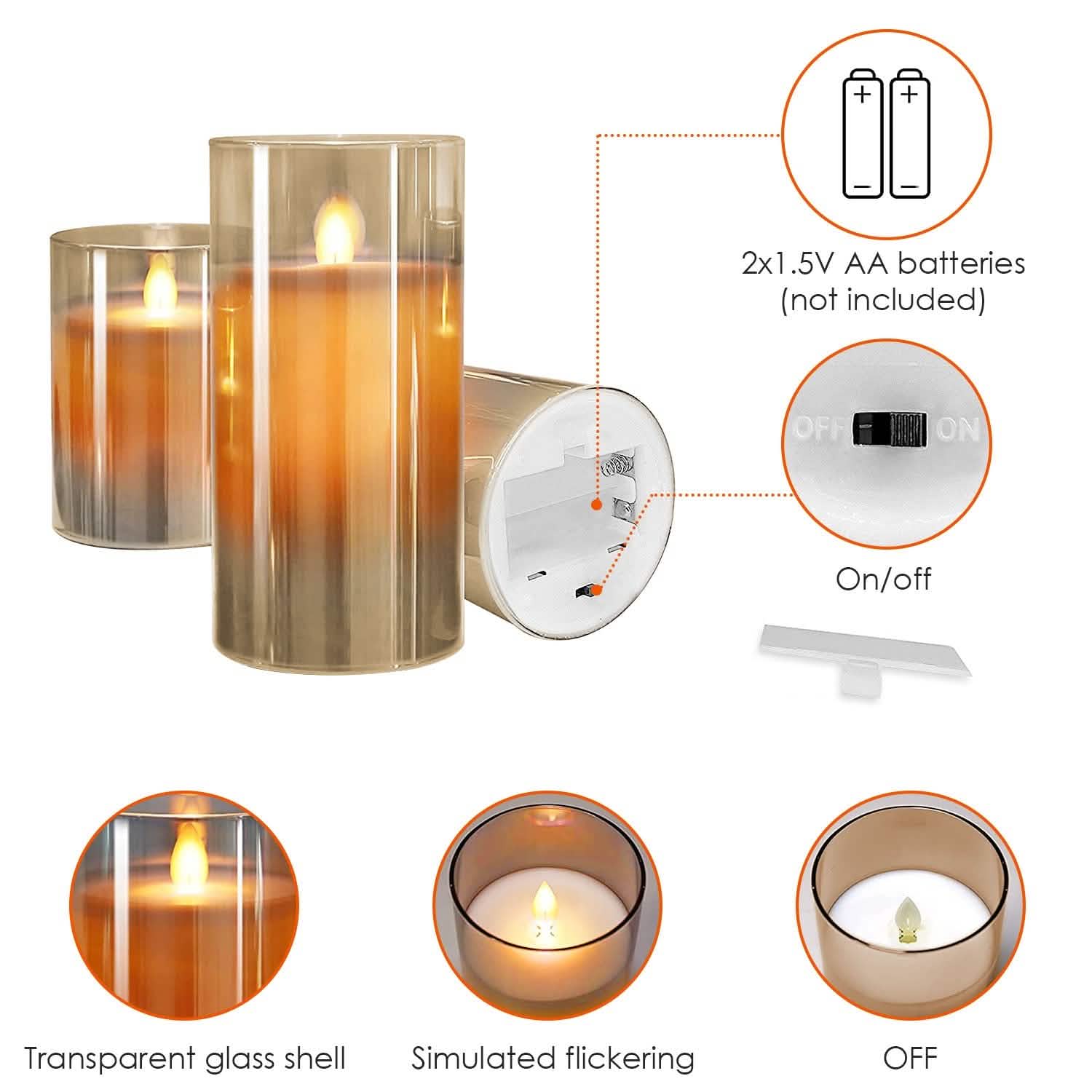 3-Pack: Flameless Battery Operated Candles DailySale