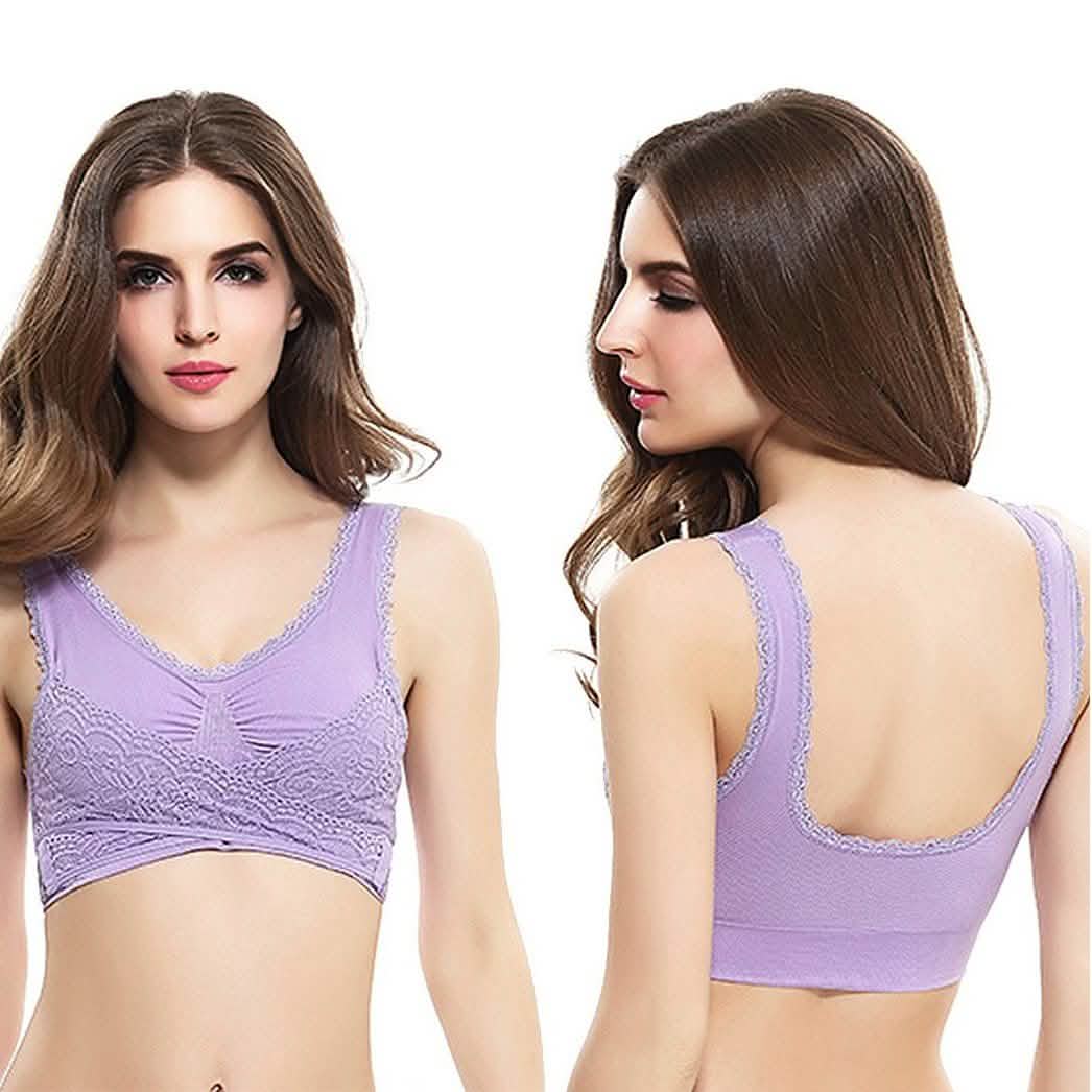 3-Pack: Floral Lace-Paneled Modesty Bras DailySale