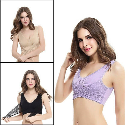 3-Pack: Floral Lace-Paneled Modesty Bras DailySale