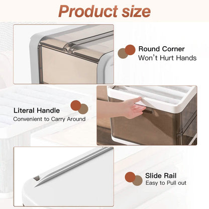 3-Pack: Foldable Storage Bin with Lid Stackable Plastic Closet Organizer DailySale
