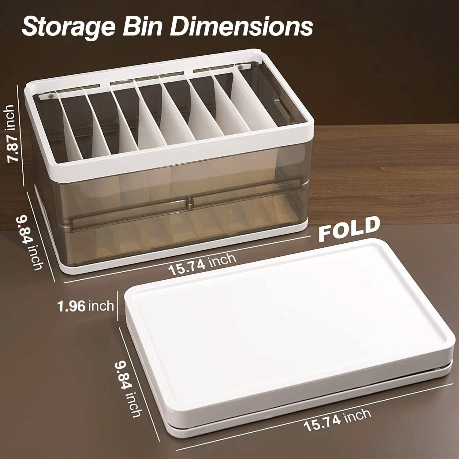 3-Pack: Foldable Storage Bin with Lid Stackable Plastic Closet Organizer DailySale