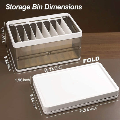 3-Pack: Foldable Storage Bin with Lid Stackable Plastic Closet Organizer DailySale